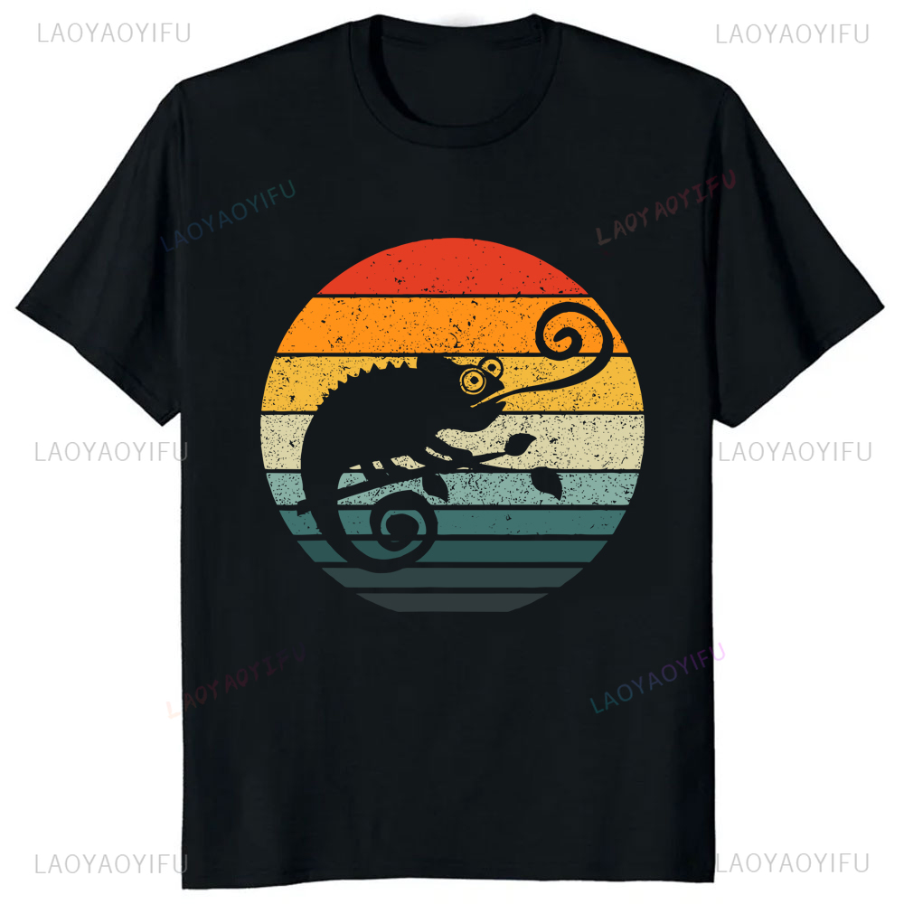 Streetwear Brand T Shirt - 男性と女性のためのシャドウ漫画Tシャツ,ピンクのカメレオンプリントTシャツ,カジュアルファッション,原宿,ヒップホップ,ヒップスター,y2k