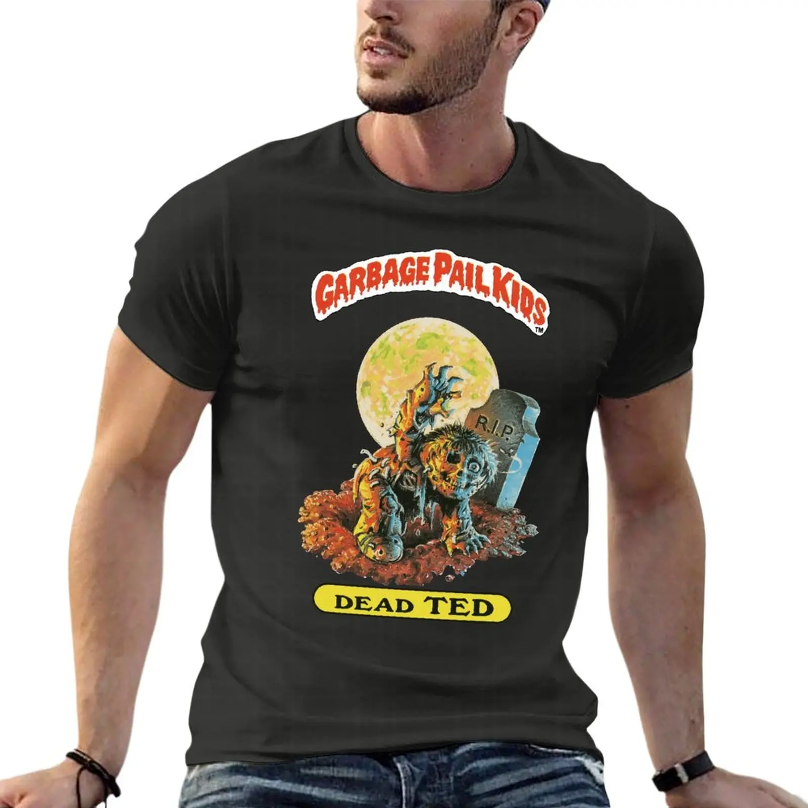 Streetwear Brand T Shirt - 男性用の特大のゴミ箱Tシャツ,綿100% のストリートウェア,大きなトップ,子供用のブランドの服,80年代のリック