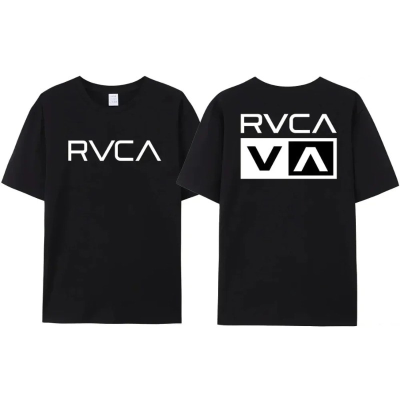 Streetwear Brand Designs - RVCA Tシャツ男性女性黒 Tシャツ夏特大半袖ファッションデザインブランド Tシャツトップストリート服