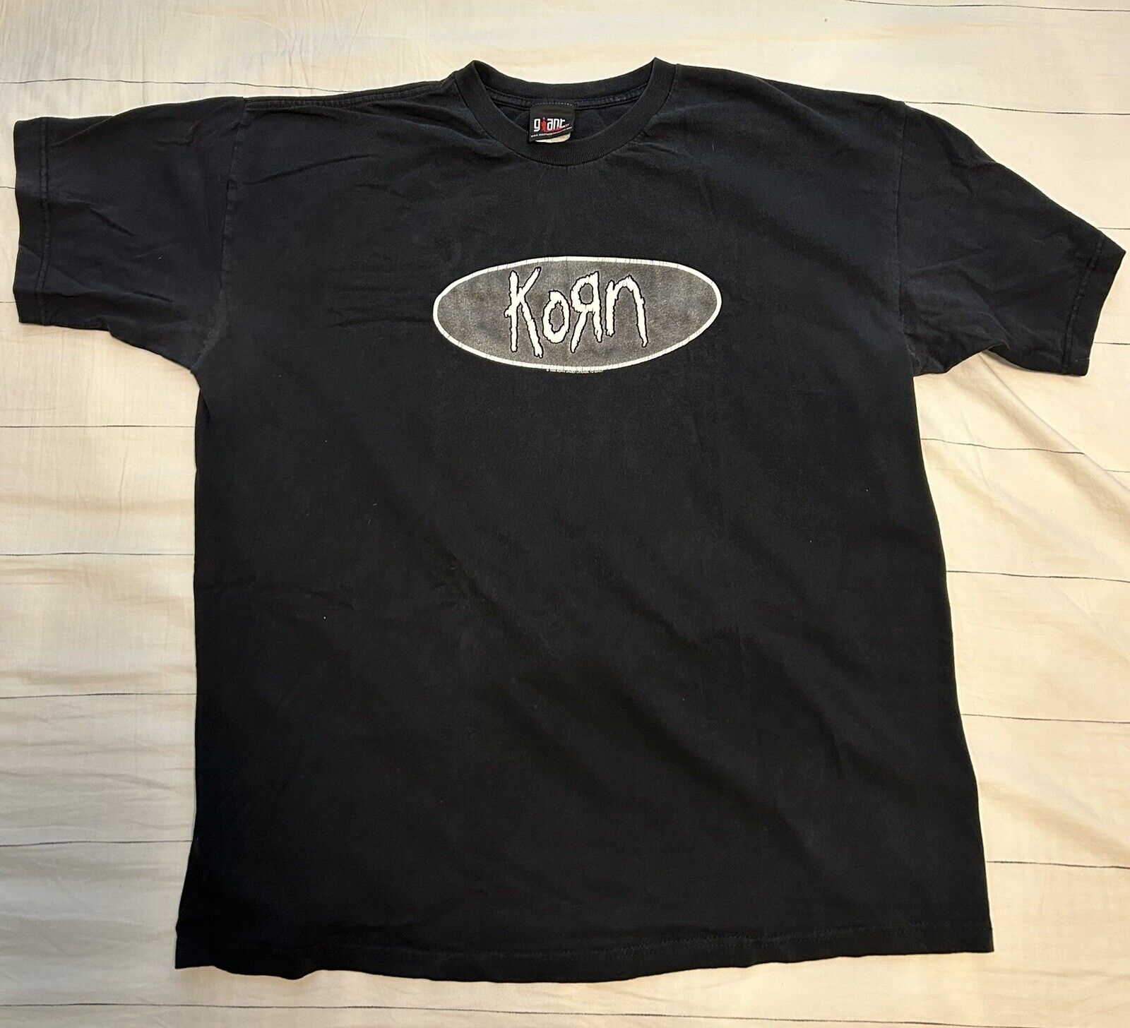 Streetwear Brand T Shirt - ヴィンテージジャイアントブランドのTシャツ,korn第1,xl,黒,使用済み,人気のトピック,90年代