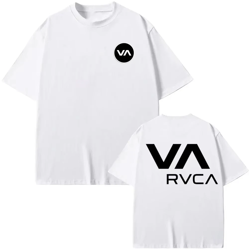 Streetwear Brand Designs - RVCA Tシャツ黒 Tシャツ夏の綿 Tシャツ夏半袖ファッション男性女性デザインブランド Tシャツトップストリート服