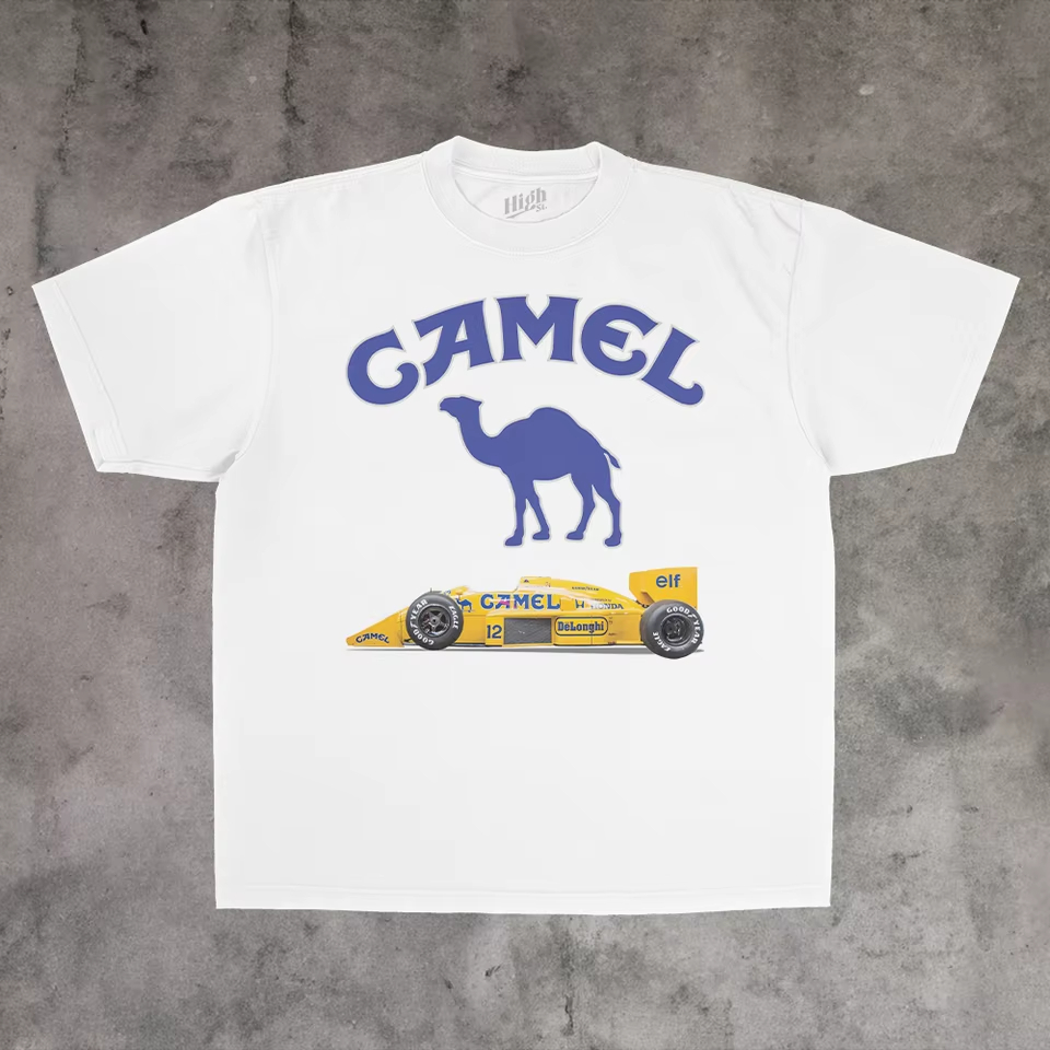 ヴィンテージレーシングクラシックキャメルトレンディブランド  - Streetwear Brand Graphics のレビューと価格