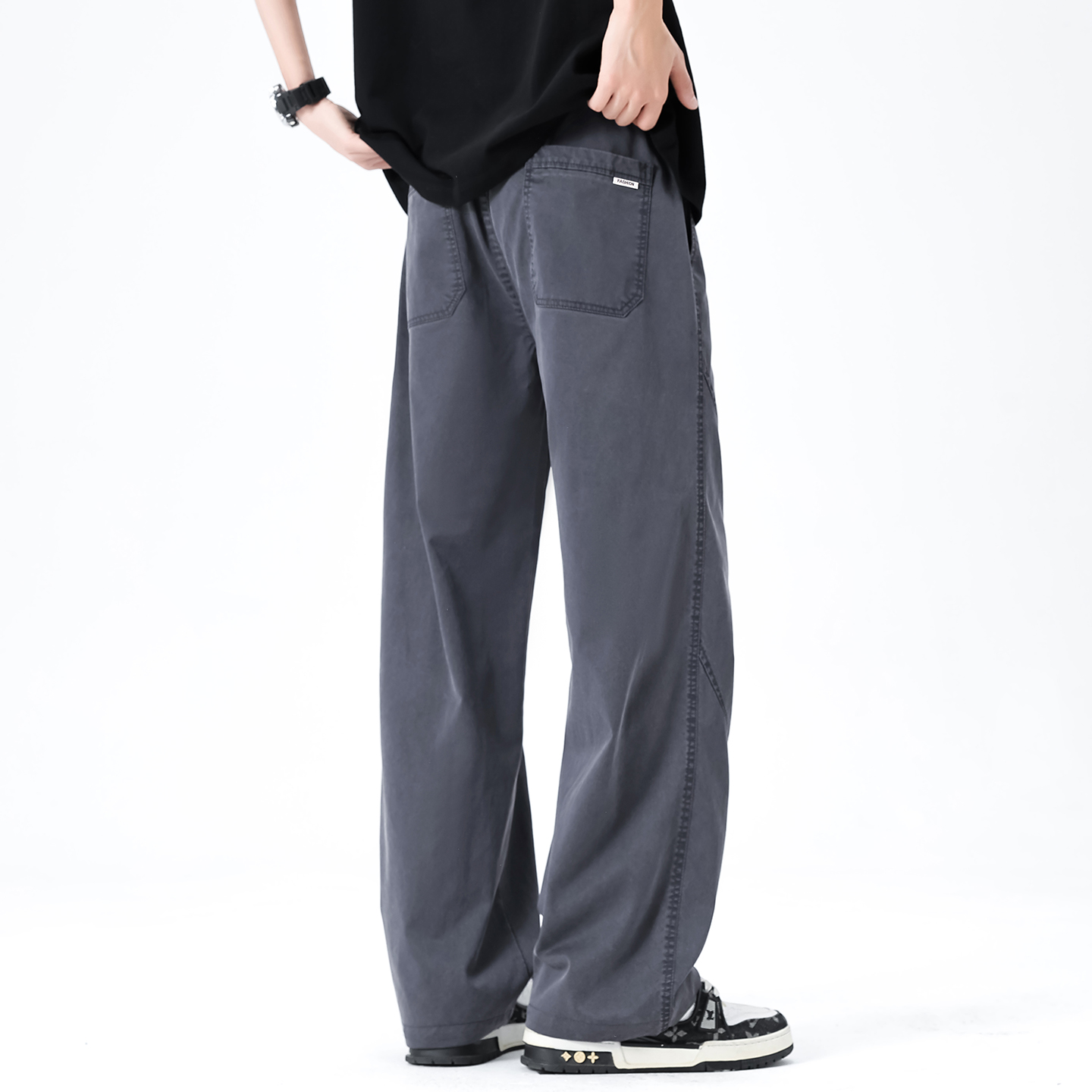 ブランド服メンズ春夏ルーズフィットストレートレッグパンツリヨ - Streetwear Brand Designs のレビューと価格