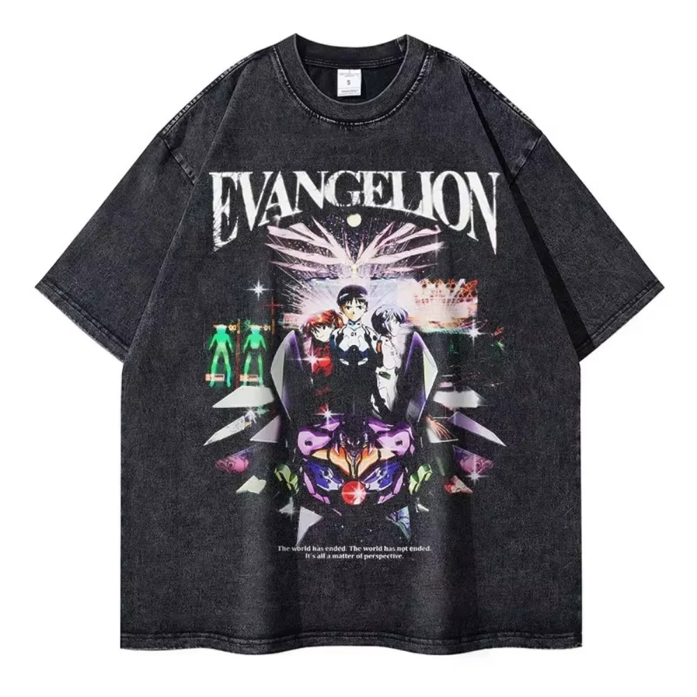 特大メンズ Tシャツ服 EVA アニメストリートブランドヴィ - Streetwear Brand T Shirt のレビューと価格