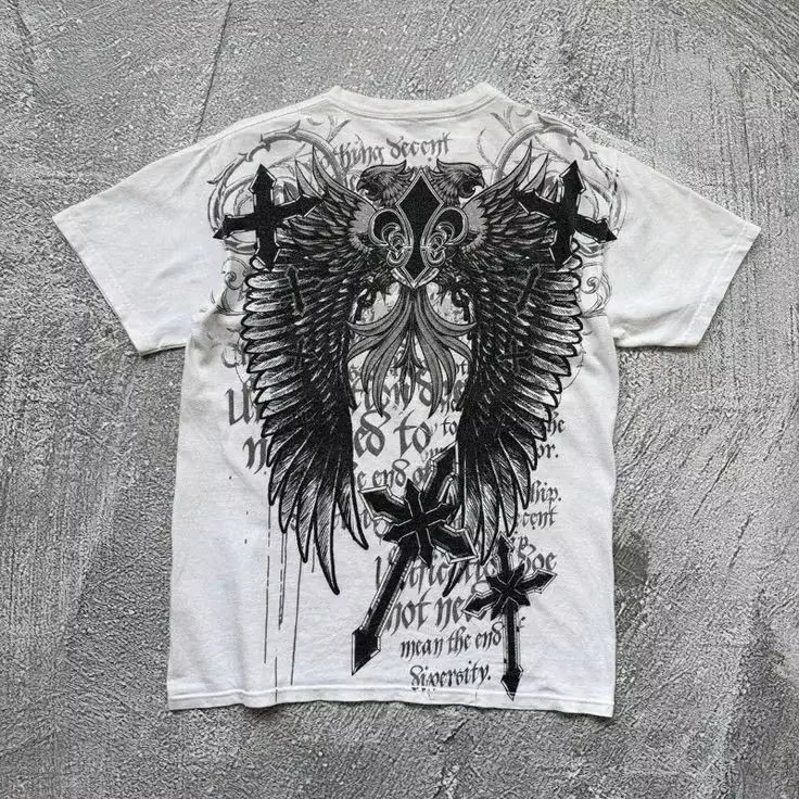 Y2K ゴシックウィングクロスクラシックアメリカンストリート - Streetwear Brand Graphics のレビューと価格