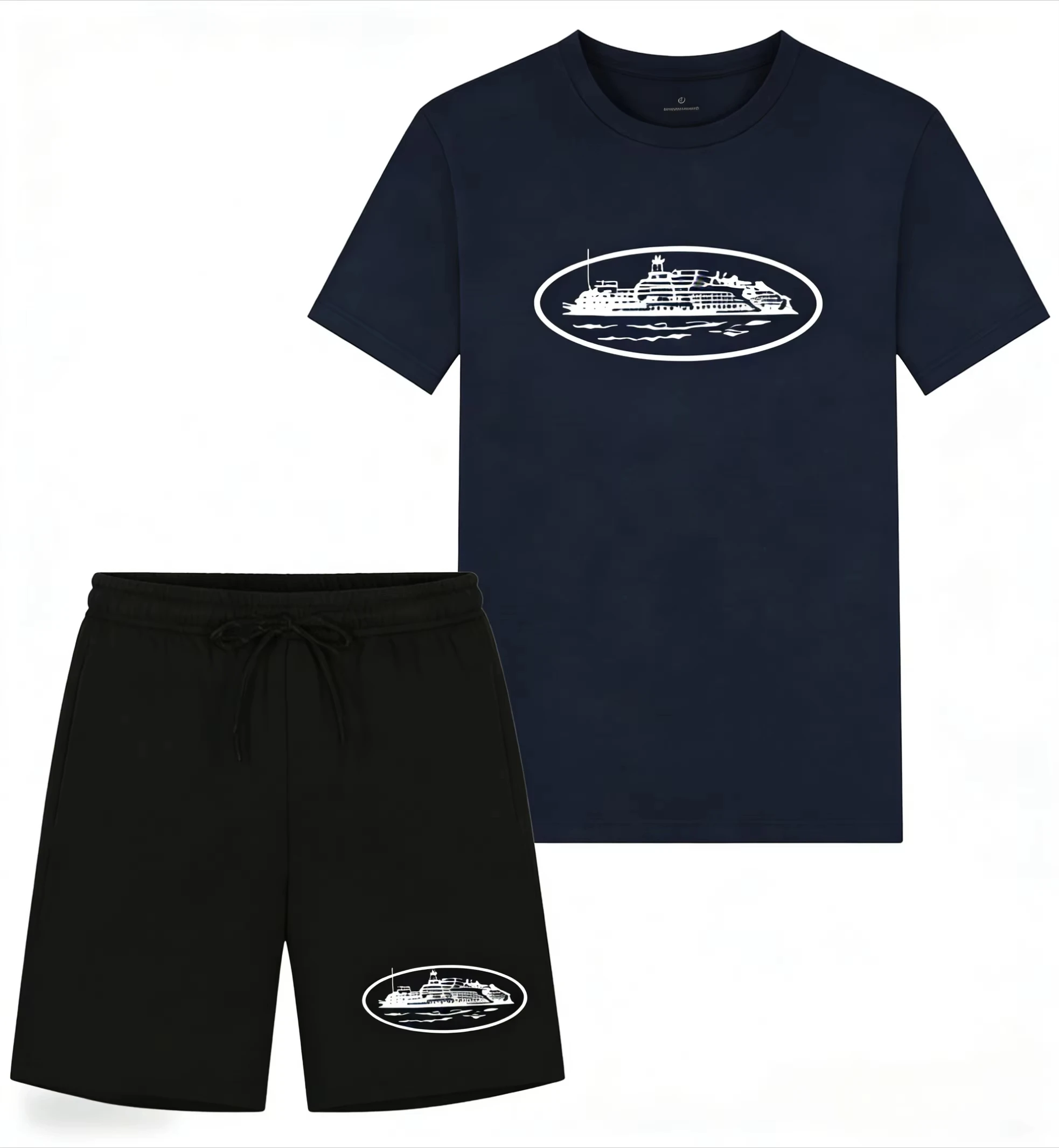 2026年夏新作 小型ボートプリント ツーピースTシャツ＆シ - Streetwear Brand T Shirt のレビューと価格