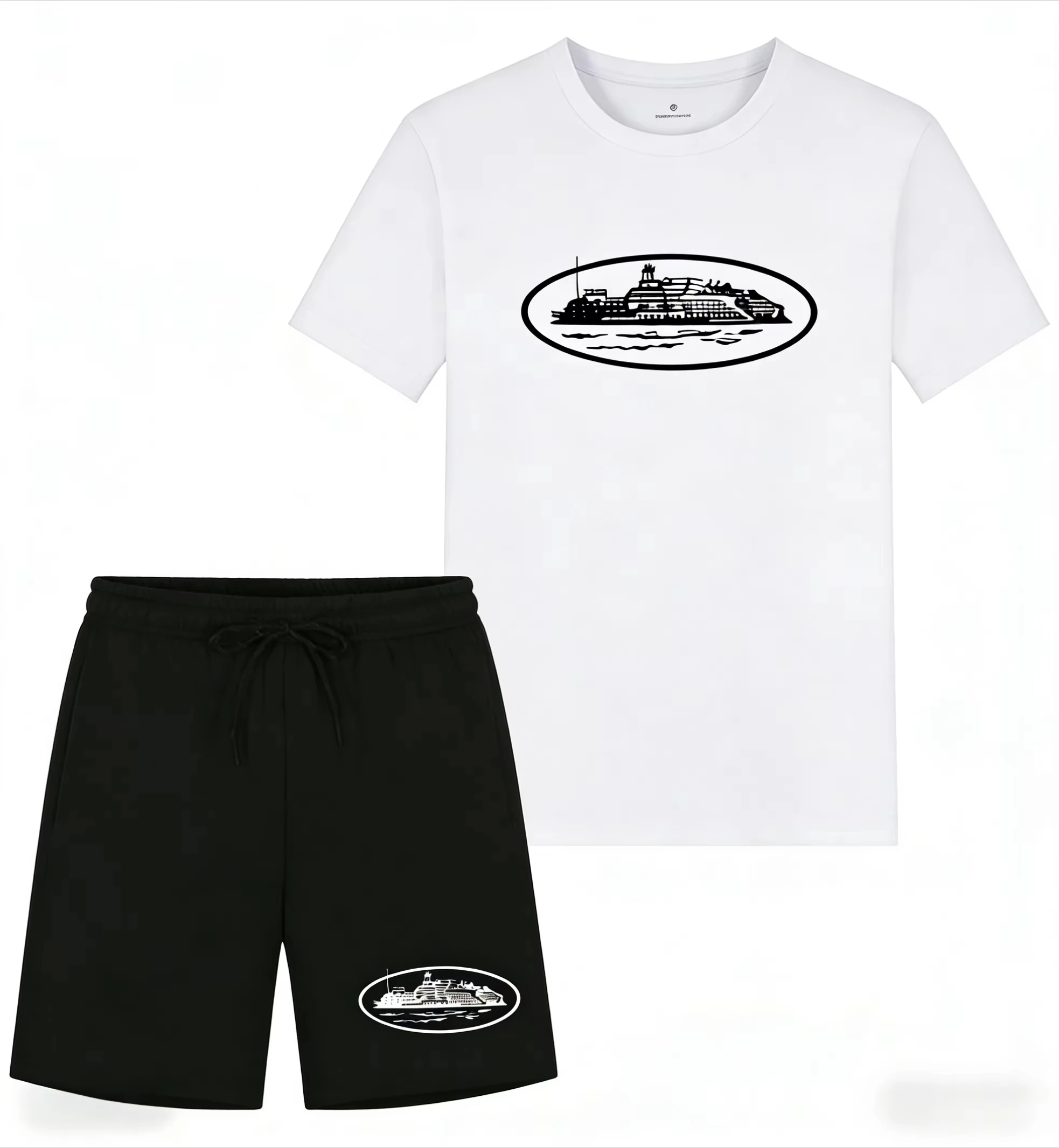 2026年夏新作 小型ボートプリント ツーピースTシャツ＆シ - Streetwear Brand T Shirt のレビューと価格