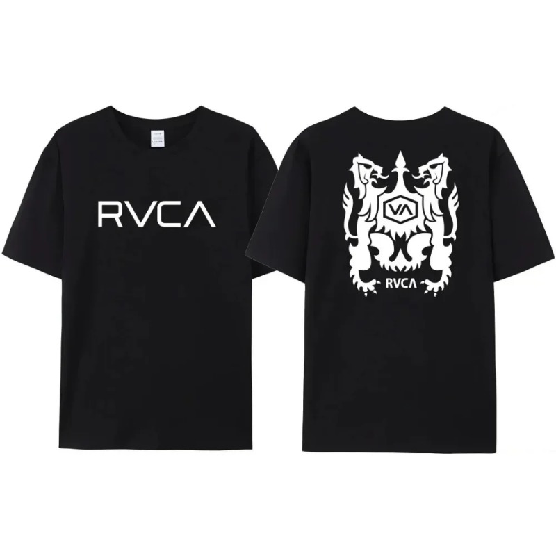 RVCA Tシャツ男性女性黒 Tシャツ夏特大半袖ファッション - Streetwear Brand Designs のレビューと価格