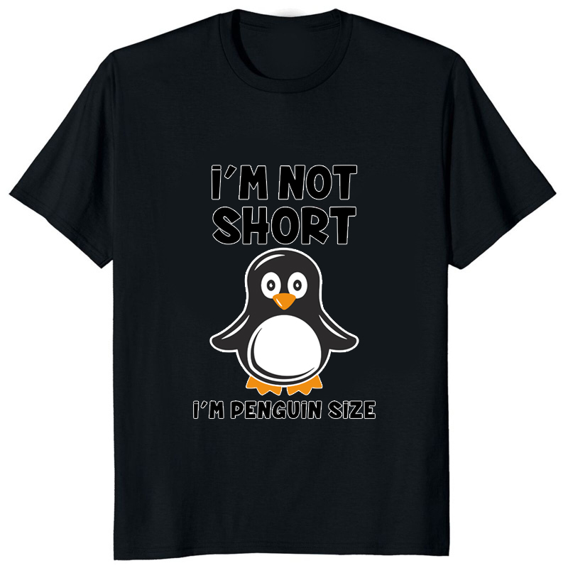 男性と女性のためのペンギンプリントTシャツ,カジュアルなスト - Streetwear Brand T Shirt のレビューと価格